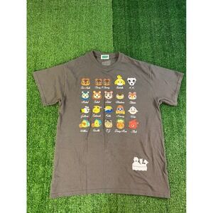 Animal Crossing New Horizons Characters Graphic T-Shirt Mens M Charcoal Grey